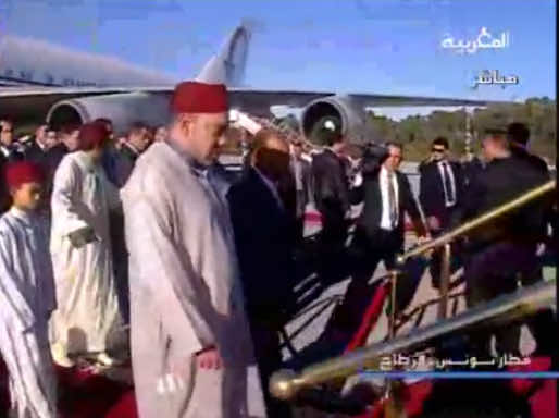 فيديو: الملك محمد السادس يحل بتونس 