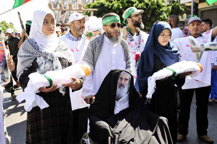 فيديو وألبوم صور: مسيرة البيضاء لمساندة غزة المقاومة‎