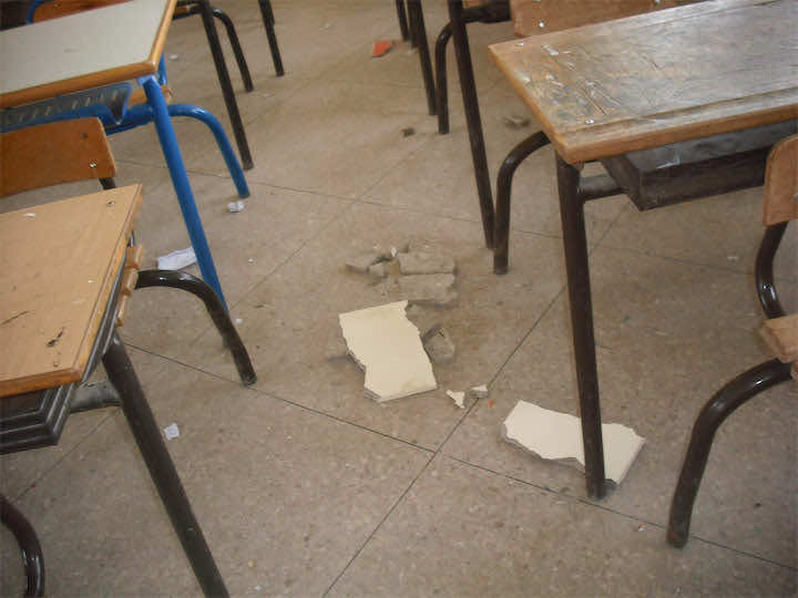 جرح 3تلميذات في حادث انهيار سقف مدرسة ضواحي سيدي سليمان