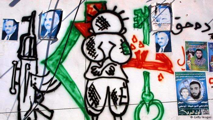 حنظلة الفلسطيني على طابع بريد ألماني