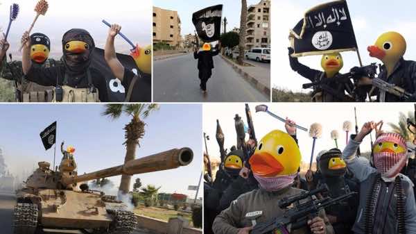 حين يتحول تنظيم "داعش" إلى "دولة بط" وتعلو الضحكات! - صور
