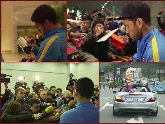 هكذا استقبل اليابانيون فريق برشلونة – فيديو