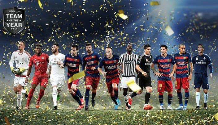 "UEFA": هذه هي تشكيلة فريق الأحلام الأوربي لعام 2015