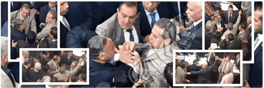 شاهد ضرب توفيق عكاشة بالحذاء على لمقابلته سفير إسرائيل - صور وفيديو