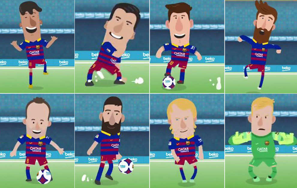 شركة راعية" تحول" لاعبي برشلونة إلى رسوم متحركة