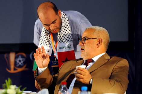 عبد الاله بنكيران رفقة الكاتب الوطني لشبيبة حزبه - ارشيف