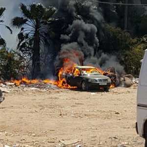 احتراق سيارة بلوحة ترقيم مغربية في مليلية