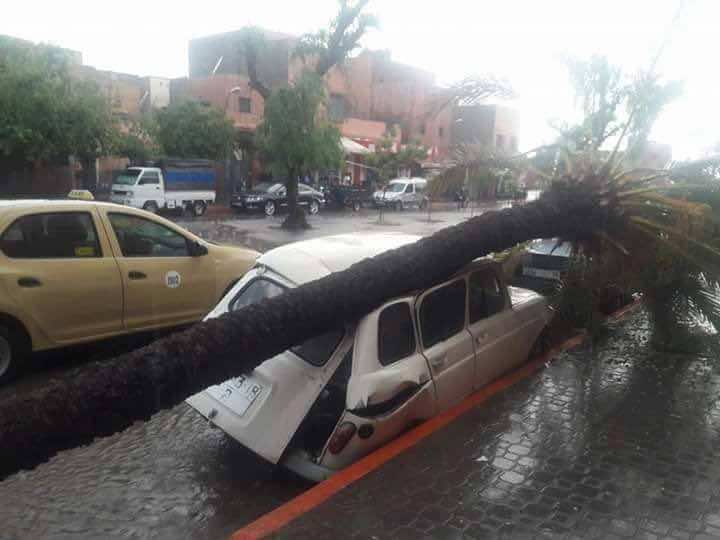 عاصفة رعدية تتسبب في خسائر مادية بمراكش - صور