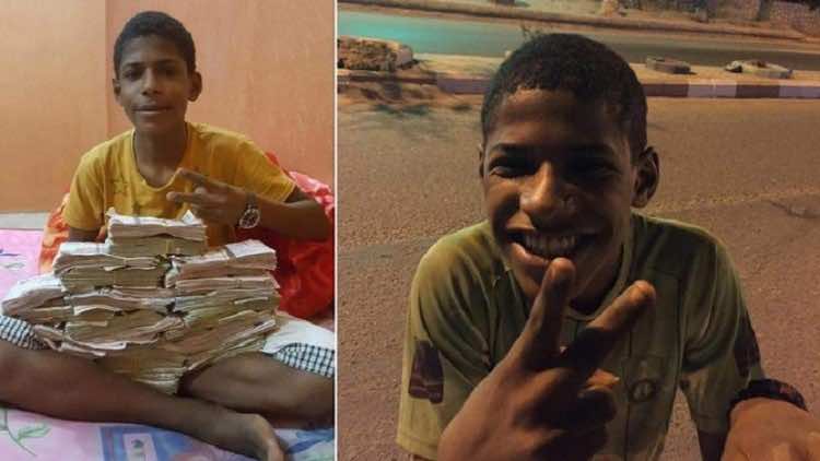 شاب ينشر صوره مع " 100كلغ " من الأموال جمعها من التسول!