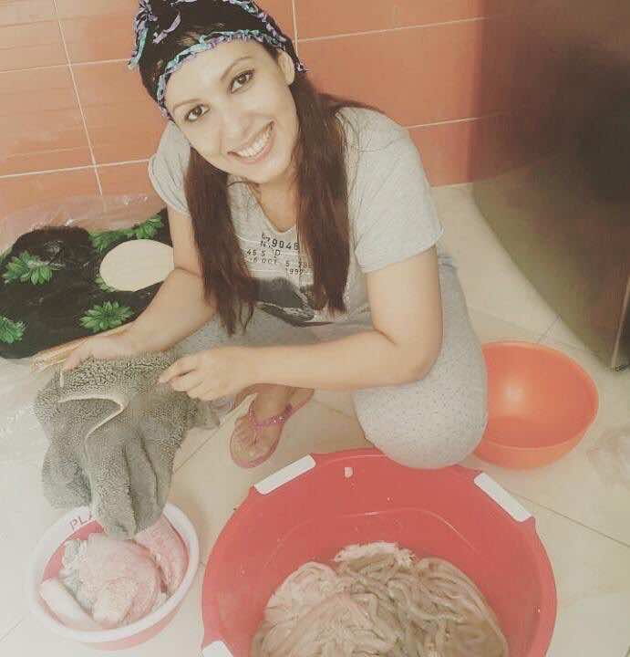 الفنانة سحر الصديقي تغسل "الدوارة" وتعلق: "احساس غابوي ممتع"- صورة