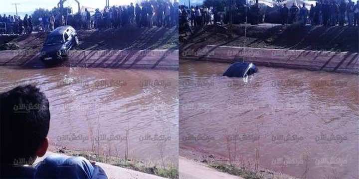 نجاة أربعة أشخاص من موت محقق بعد غرق سيارتهم نواحي مراكش - فيديو