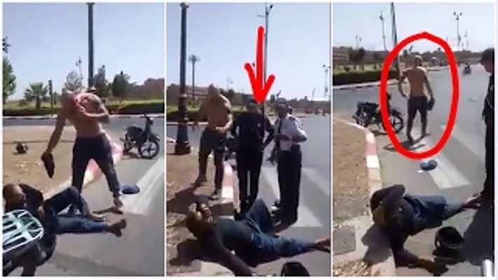 سائح "يعربد" في مراكش ويضرب مواطنا..والأمن يتفرج! - فيديو