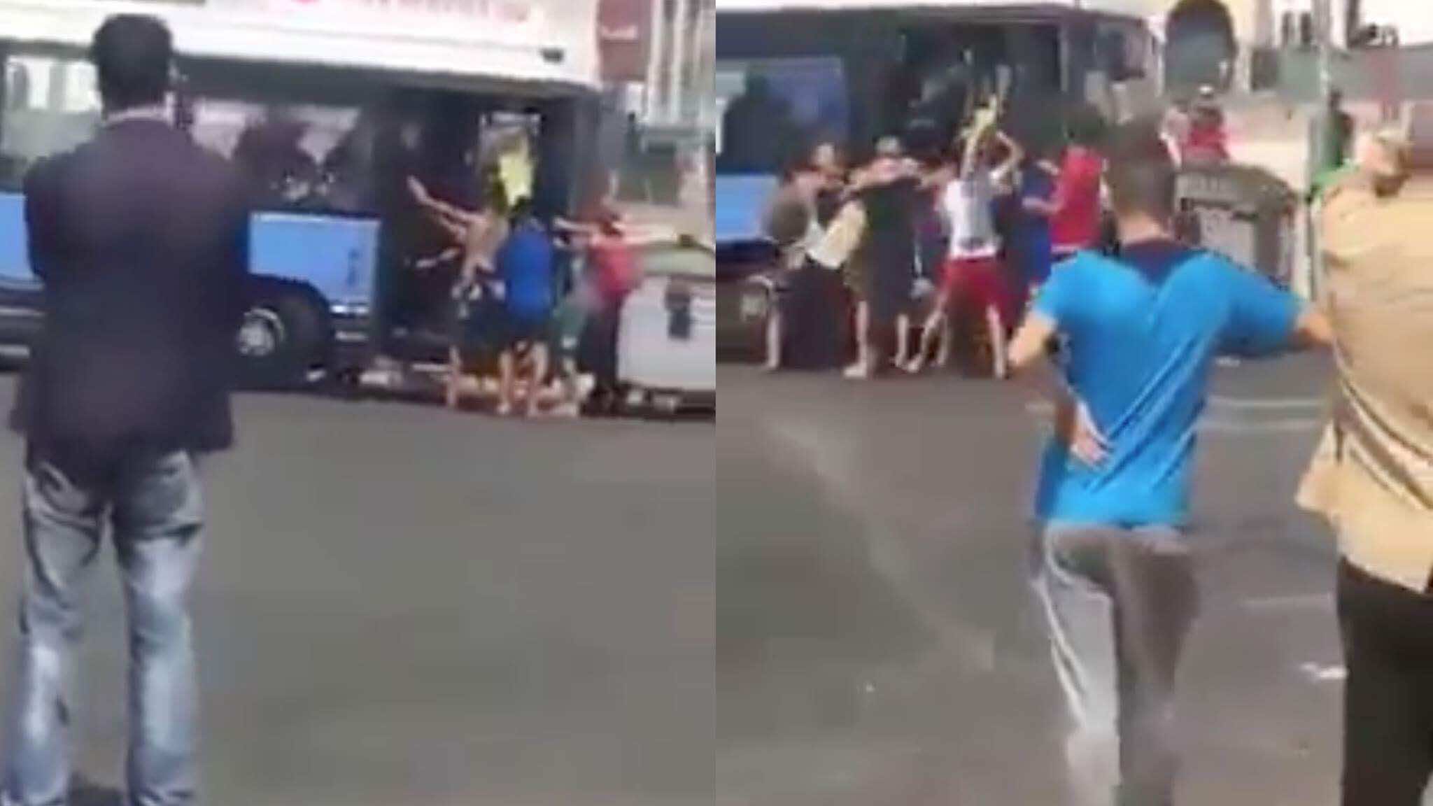 فوضى خطيرة..شبان يحاصرون "طوبيس" بالعصي وحاويات الأزبال بالبيضاء-فيديو
