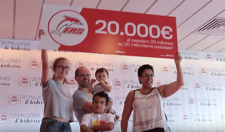 الشركة البحرية FRS  تكافئ مسافرها رقم 20 مليون وتمنحه 20.000 أورو