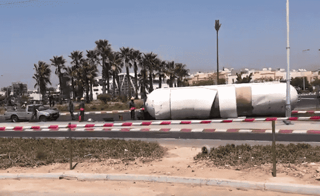 انقلاب ناقلة غاز بمدينة أكادير -فيديو