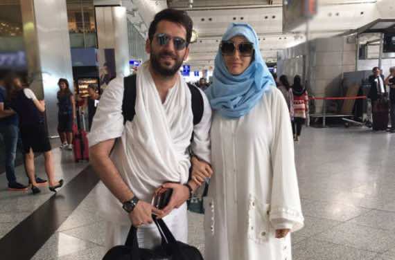 عادات مغربية في استقبال إيمان الباني وزوجها مراد يلدريم من الحج -صورة