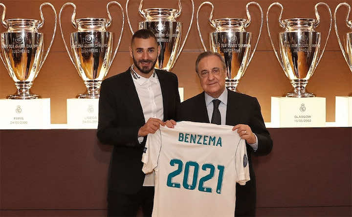 ريال مدريد يجدد عقد مهاجمه بنزيما -صورة