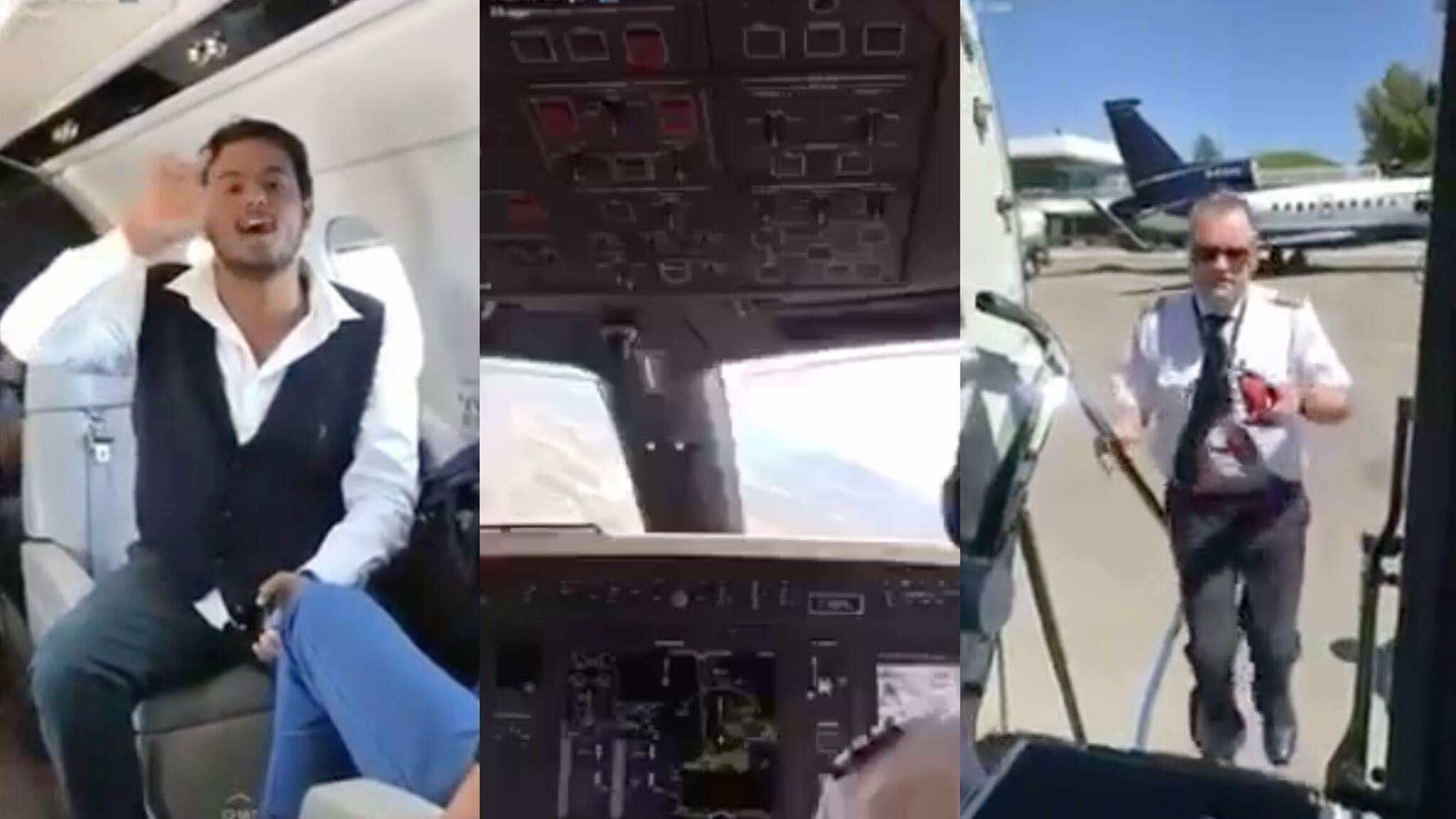 ابن أمير يجبر طائرة على العودة للمطار من أجل نظاراته الشمسية!-فيديو