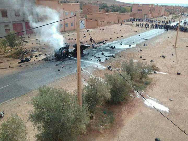 انفجارات خطيرة بعد اشتعال النيران في شاحنة لنقل الغاز بتنغير -فيديو-