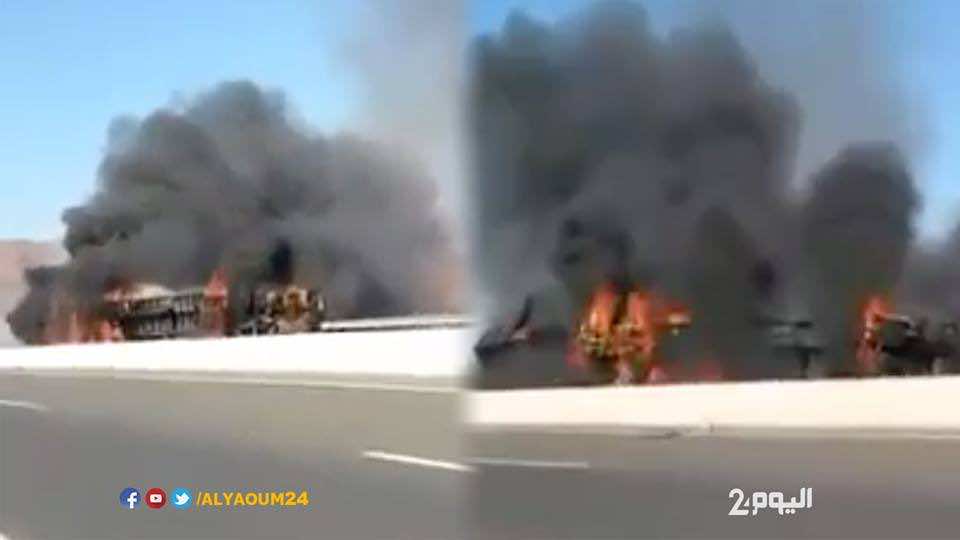 تفحم 3 جثث في حادث مروع بأكادير- فيديو