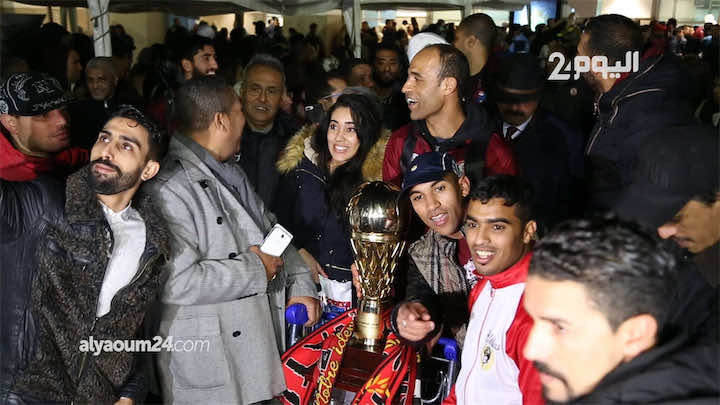استقبال كبير للجمعية السلاوية بالمطار بعد نيل كأس إفريقيا – فيديو-