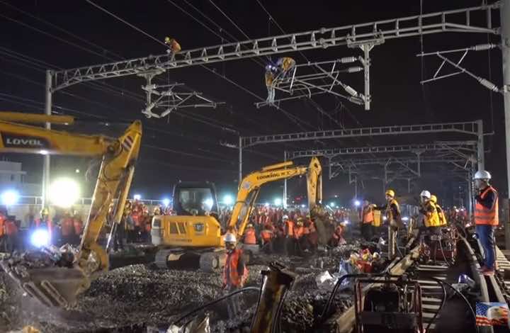 في 8 ساعات.. سكة حديد جديدة بطول 246 كلم في الصين - فيديو