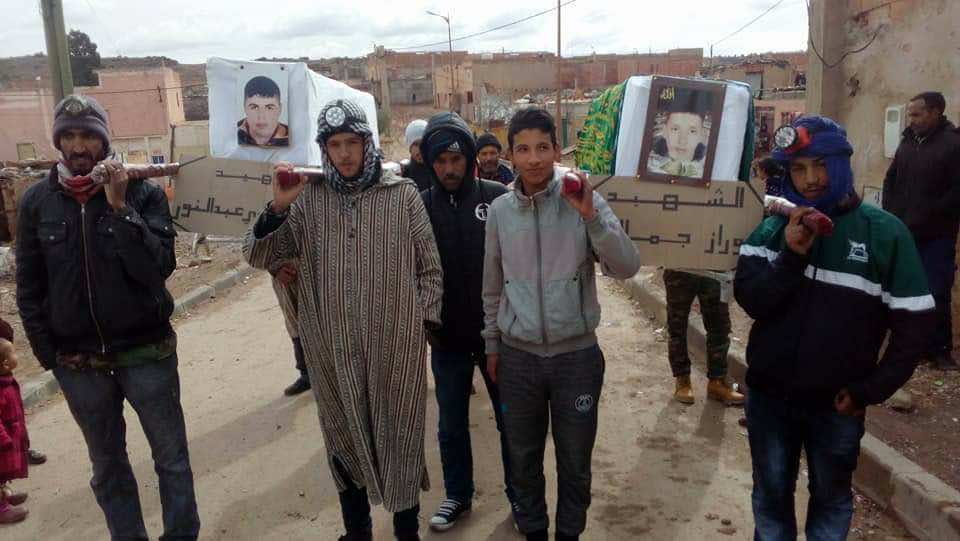 أصوات أهالي جرادة تصدح في الشارع من جديد في مسيرة "النعوش"- صور