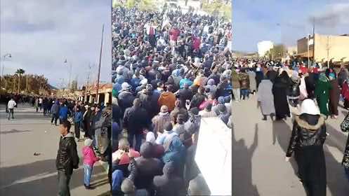 بعد يوم على تشييع شهيد "الساندريات"..آلاف المحتجين في مسيرة غضب بجرادة - فيديو