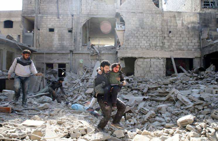 المحرقة" مستمرة.. 416 قتيلا ضمنهم 95 طفلا في 5 أيام من قصف الغوطة"