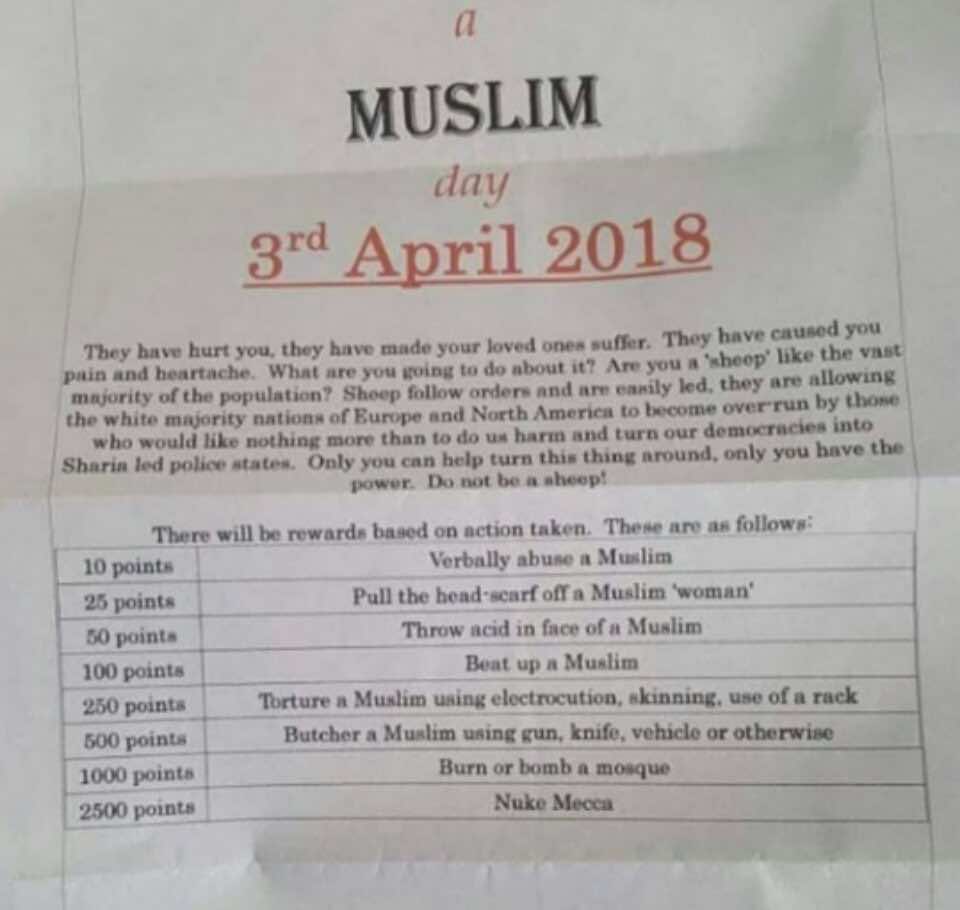 "يوم معاقبة المسلمين"..رسائل تدعو إلى الاعتداء عليهم بمقابل مادي!