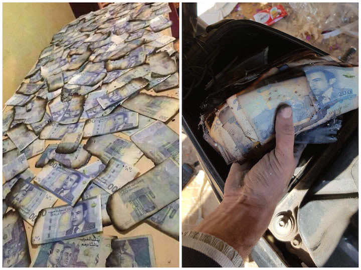 أوراق 200 درهم تتحول إلى رماد بعد حريق إنزكان والأمن: هذه حقيقة السرقة- فيديو