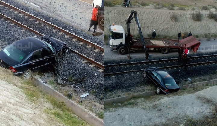 عاجل.. نجاة ركاب من "الموت" بعد اصطدام قطار بسيارة ضواحي الناظو-صور