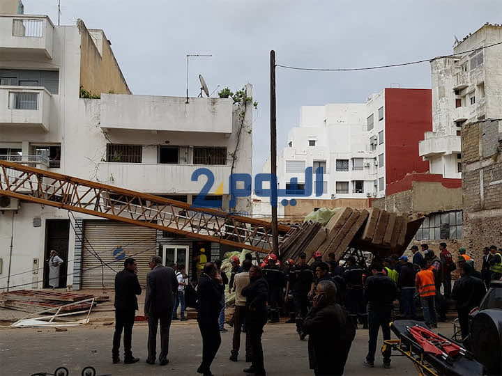 إنقاذ عامل حوصر تحت الأنقاض بعد سقوط رافعة بالدار البيضاء