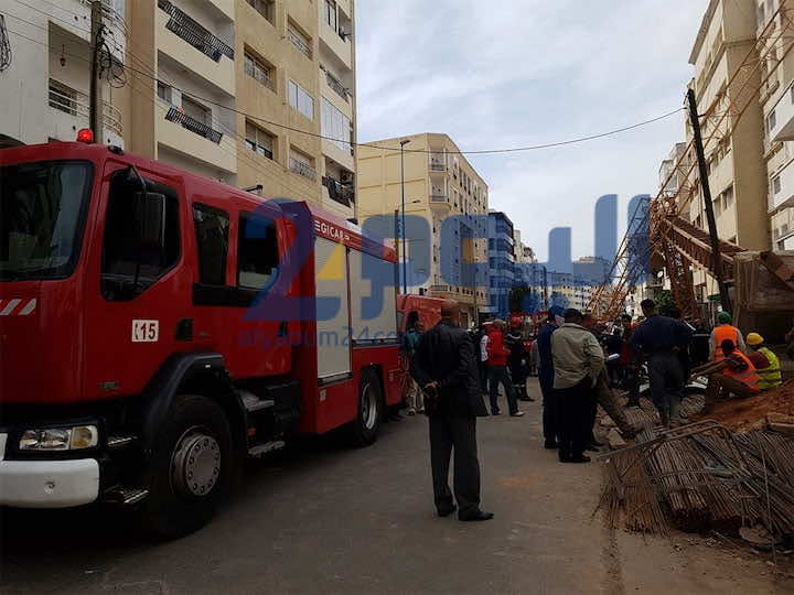 فاجعة...سقوط رافعة في البيضاء يخلف ضحايا وعامل تحت الأنقاض- صور