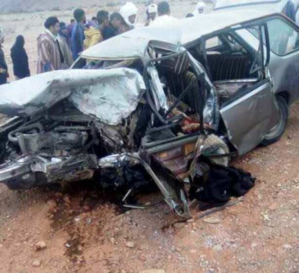 قتيلان و10جرحى في حادثة سير خطيرة ضواحي كلميم-صور