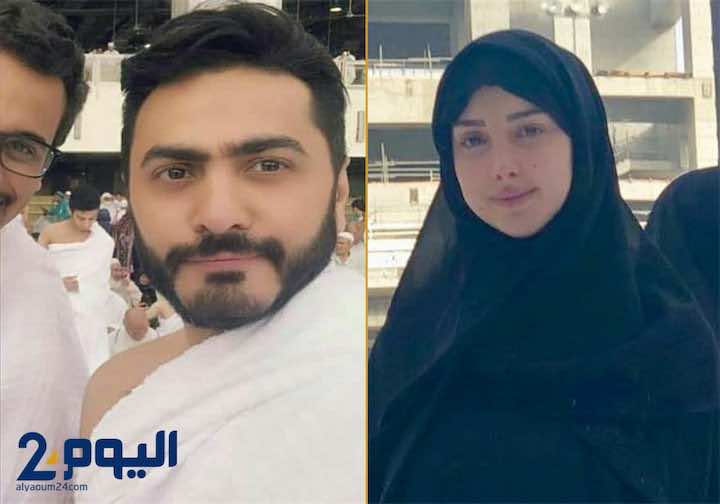 تامر حسني وبسمة بوسيل يؤديان مناسك العمرة - صور