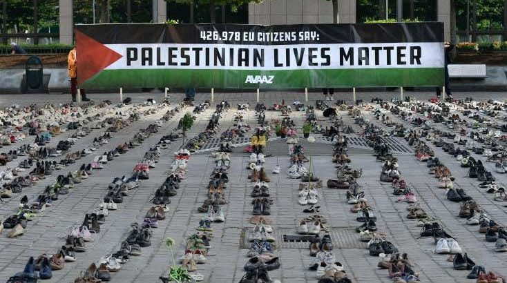4500  "زوج أحذية".. حملة أوروبية لوقف قتل الفلسطينيين
