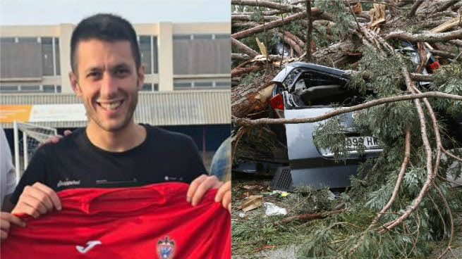 لاعب إسباني في وضعية حرجة بعد سقوط شجرة على سيارته