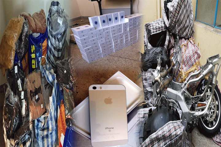 إحباط تهريب 115 هاتف "أيفون" وملابس مهربة بقيمة 50 مليون سنتيم ـ صور ـ