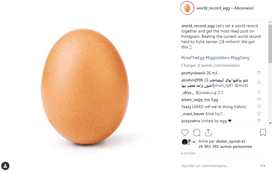 ما قصة البيضة الحمراء التي حققت أكثر من 29 مليون إعجاب على "إنستغرام"