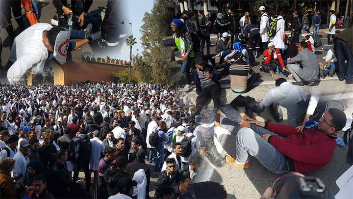 مشاهد من الاحتجاجات في الرباط اليوم..عنف ودماء وخراطيم مياه وإصابات- ألبوم صور