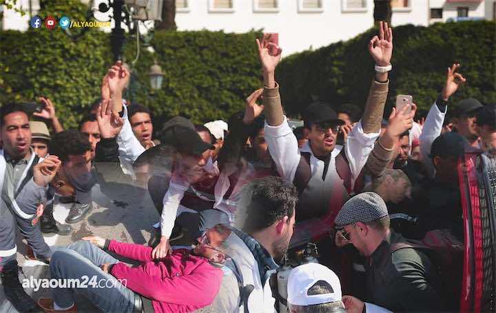 طوفان الأساتذة يجوب الرباط رفضا للتعاقد..تفاصيل يوم المواجهة -فيديو