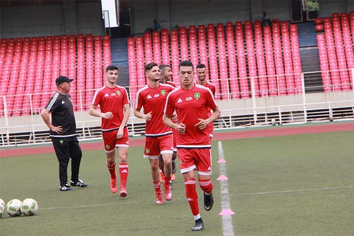 المنتخب الوطني الأولمبي يخوض أخر حصة تدريبية بكينشاسا قبل ملاقاة الكونغو