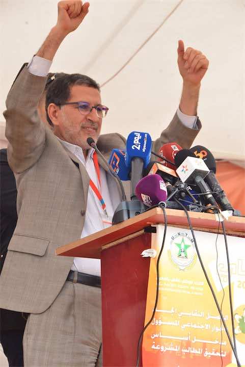 العثماني: متعاطف مع نقابة حزبي وأنا رئيس الحكومة لجميع المغاربة..وجيت اليوم لأنني مرتاح