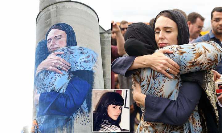 تصميم جدارية ضخمة للثناء على رئيسة وزراء نيوزيلاندا جاسيندا أرديرن -صورة-