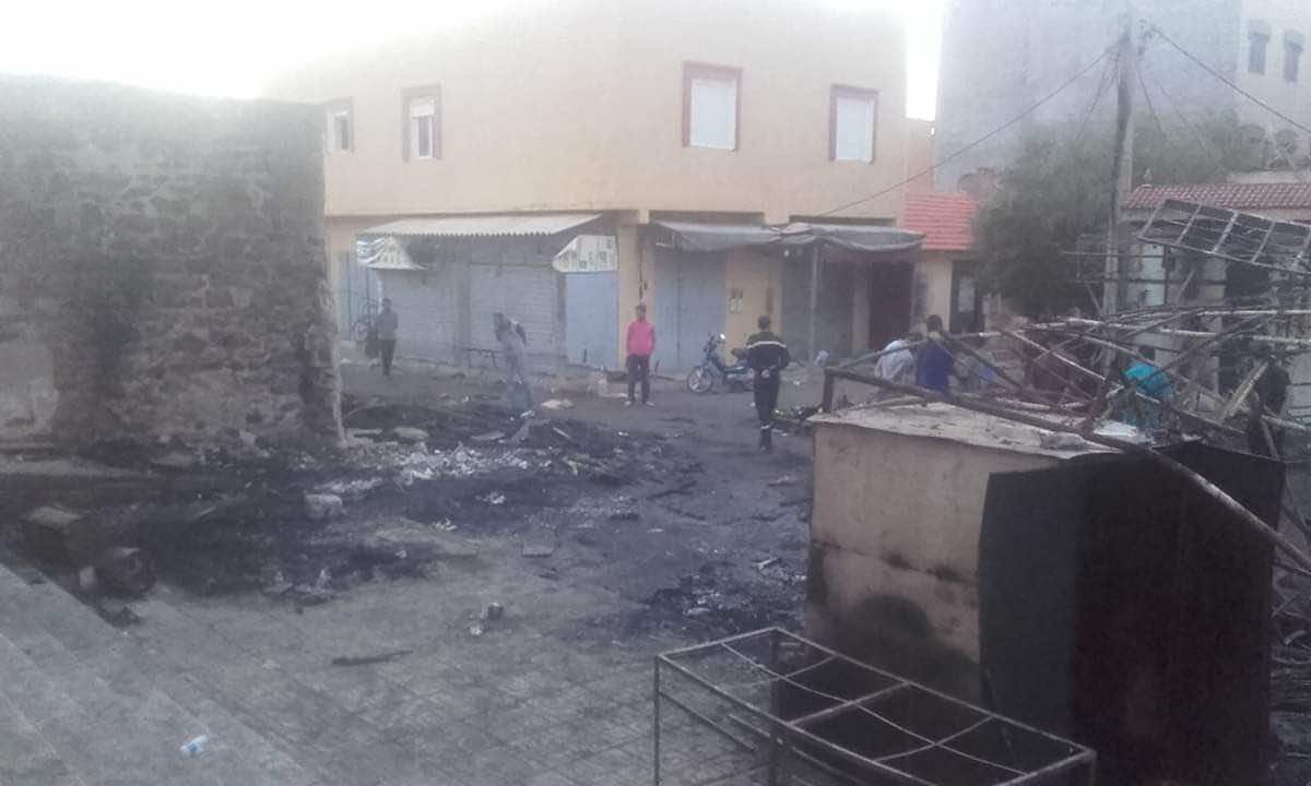 بعد اندلاع حريق في "الجوطية" وتفحم أزيد من 30 محل.. سلطات جرادة تحاصر غضب المتضررين وتعد بالمساعدة