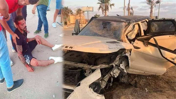 نجم مصر والرجاء سابقا يتعرض لحادثة سير مروعة وينجو من موت محقق - صور