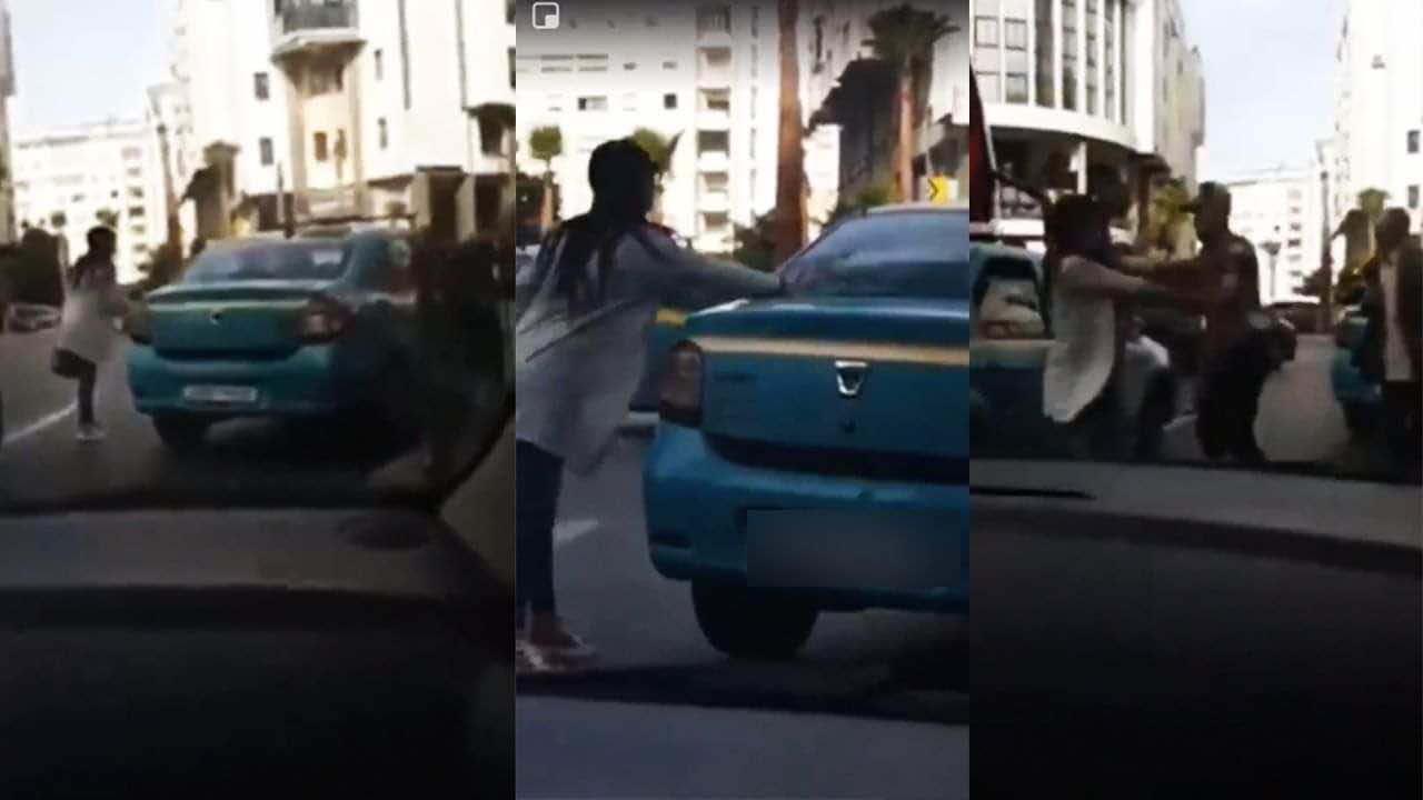 طنجة... تبادل للضرب بين سائق سيارة أجرة وفتاة-فيديو