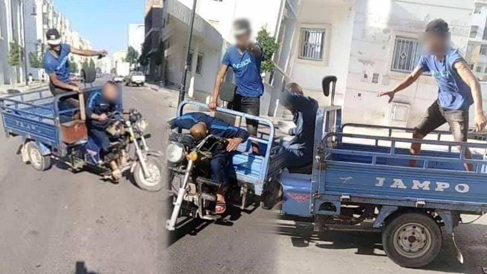طنجة...اعتداء على مواطنين وسرقة للهواتف...شخصان على متن "تريبورتر" يروعان سكان حي المرس