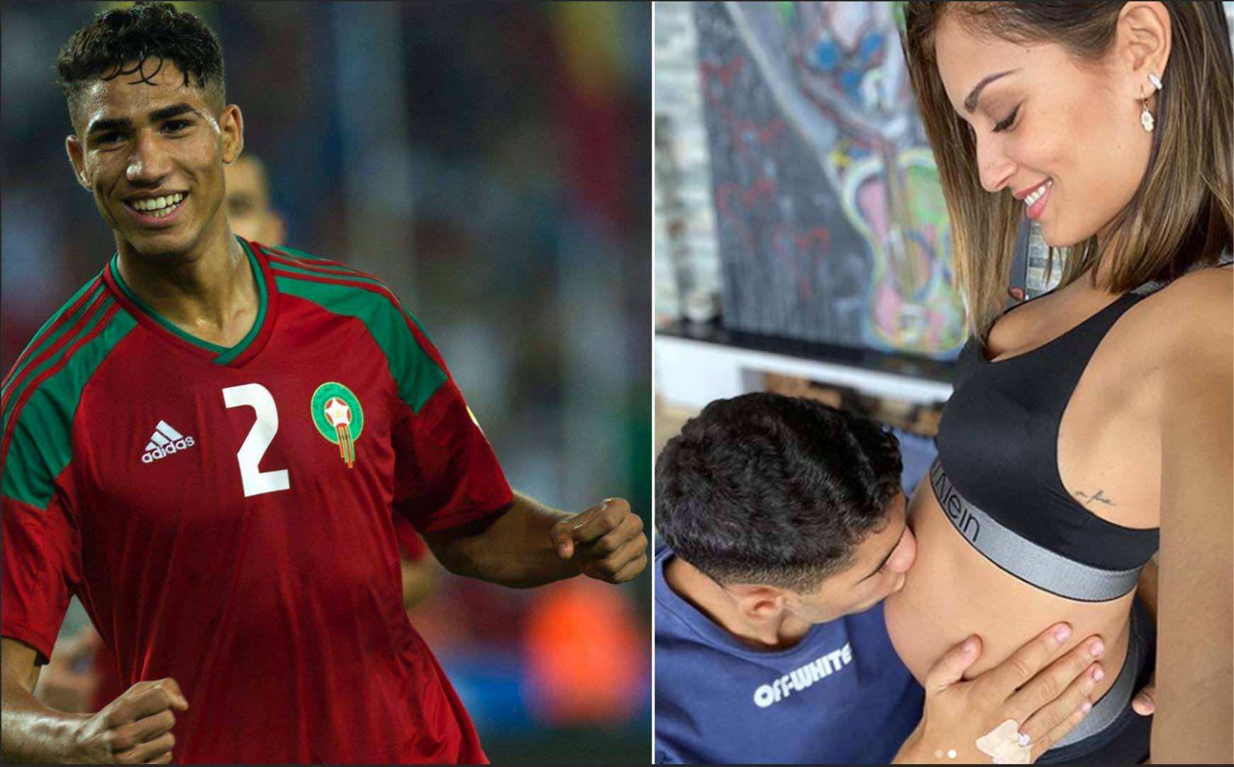 حكيمي يعلن انتظاره لابنه البكر من النجمة الإسبانية هبة عبوك - صور